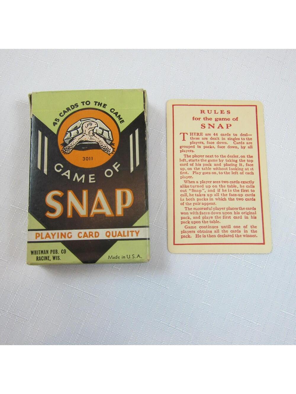 Vintage 1920s Snap Card Game & Box Whitman Art Deco Anthropomorphic Animals RARE